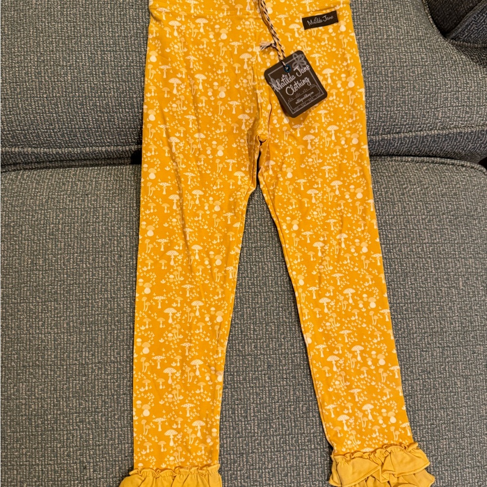 Matilda Jane Mustard Mushroom Print Leggings